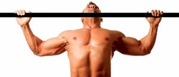 Wide-grip chest pull-ups