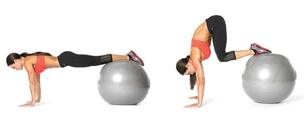 Reverse crunches on a fitball