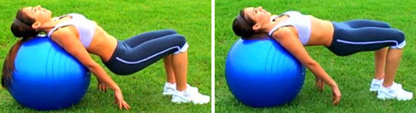 Glute bridge with fitball